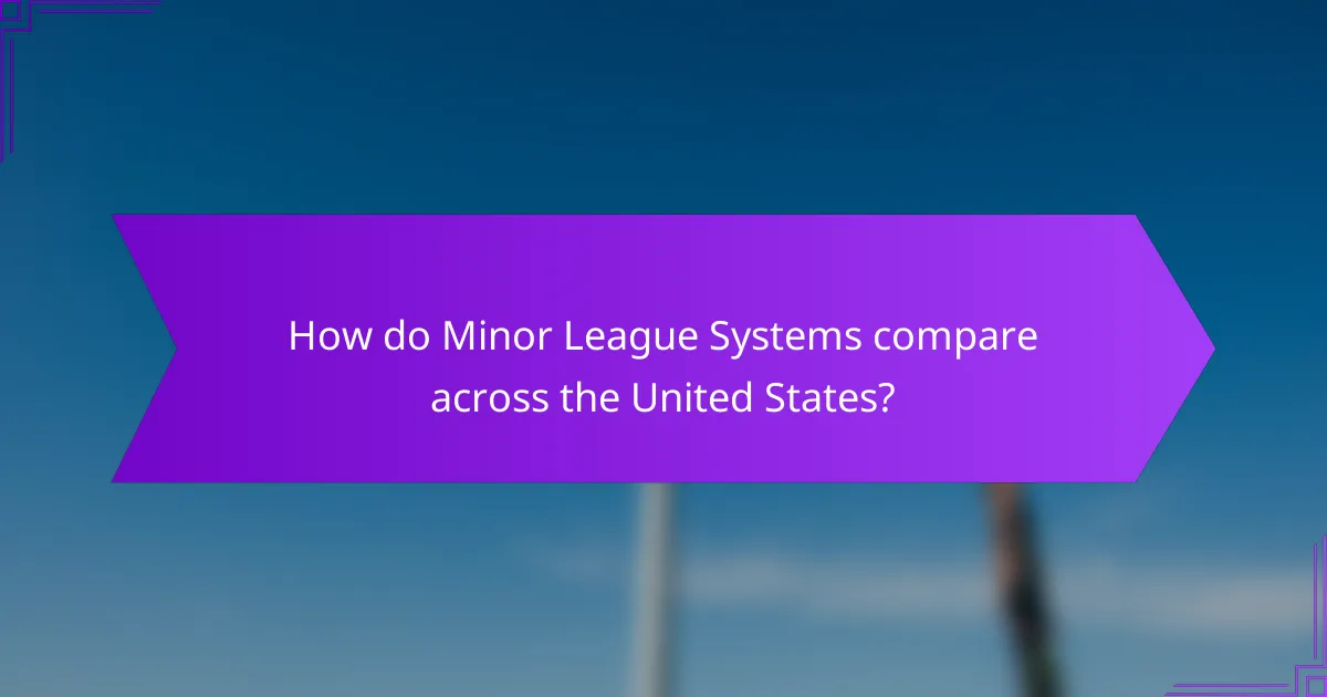How do Minor League Systems compare across the United States?