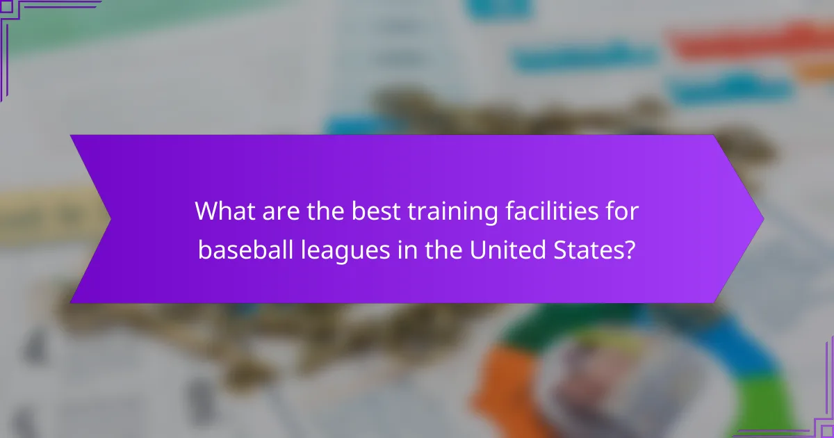 What are the best training facilities for baseball leagues in the United States?
