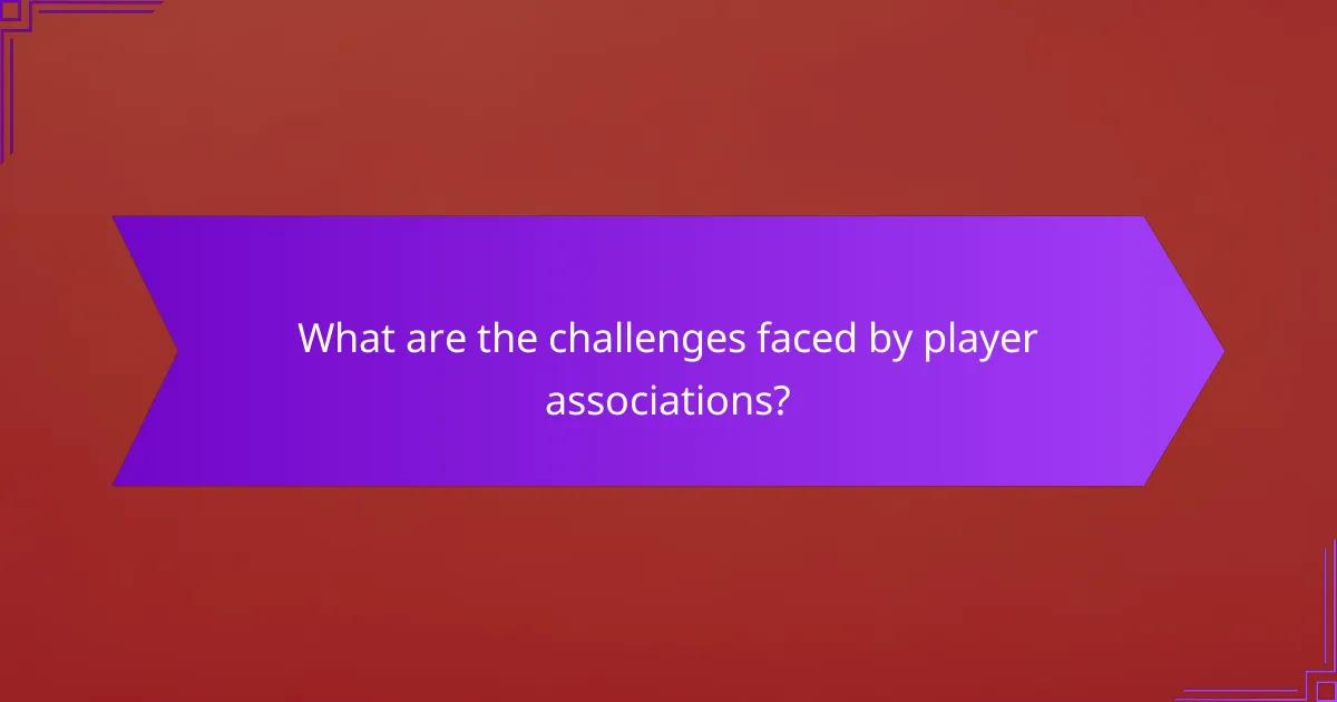 What are the challenges faced by player associations?