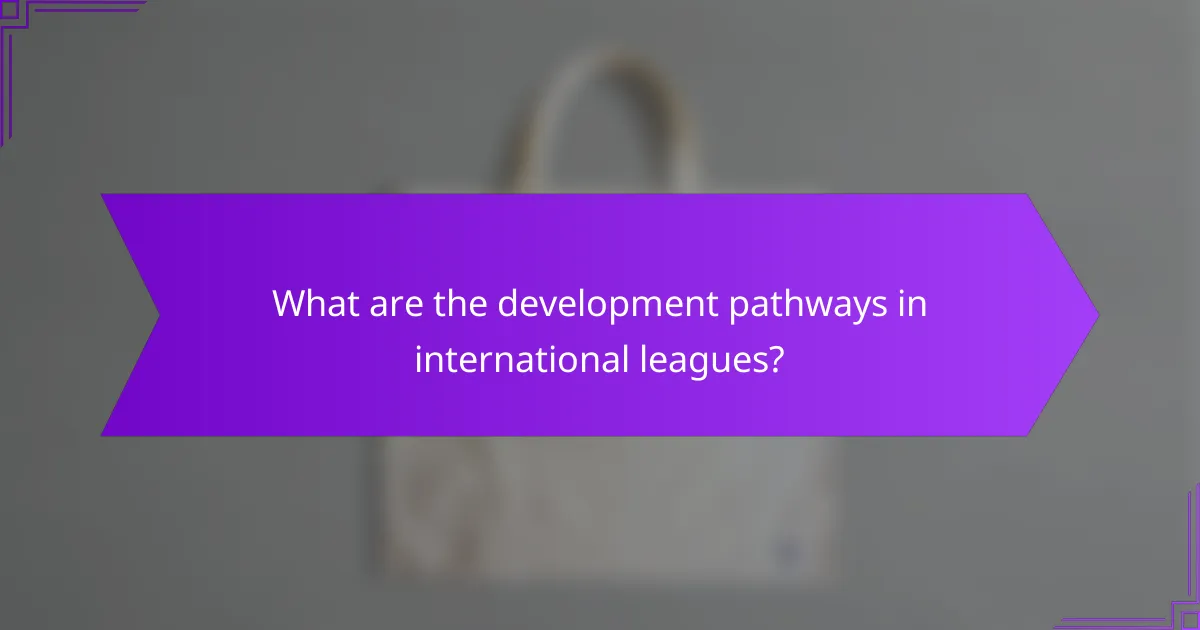 What are the development pathways in international leagues?