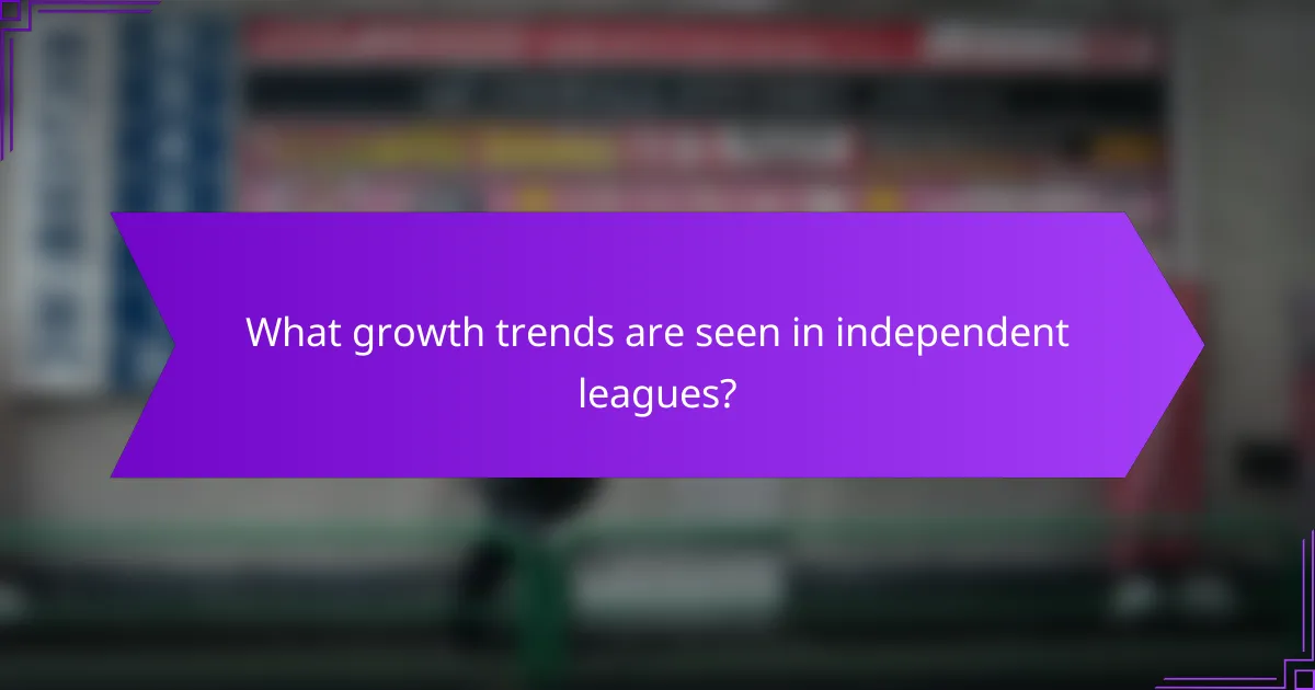 What growth trends are seen in independent leagues?