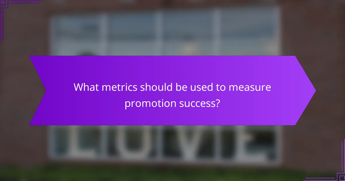 What metrics should be used to measure promotion success?