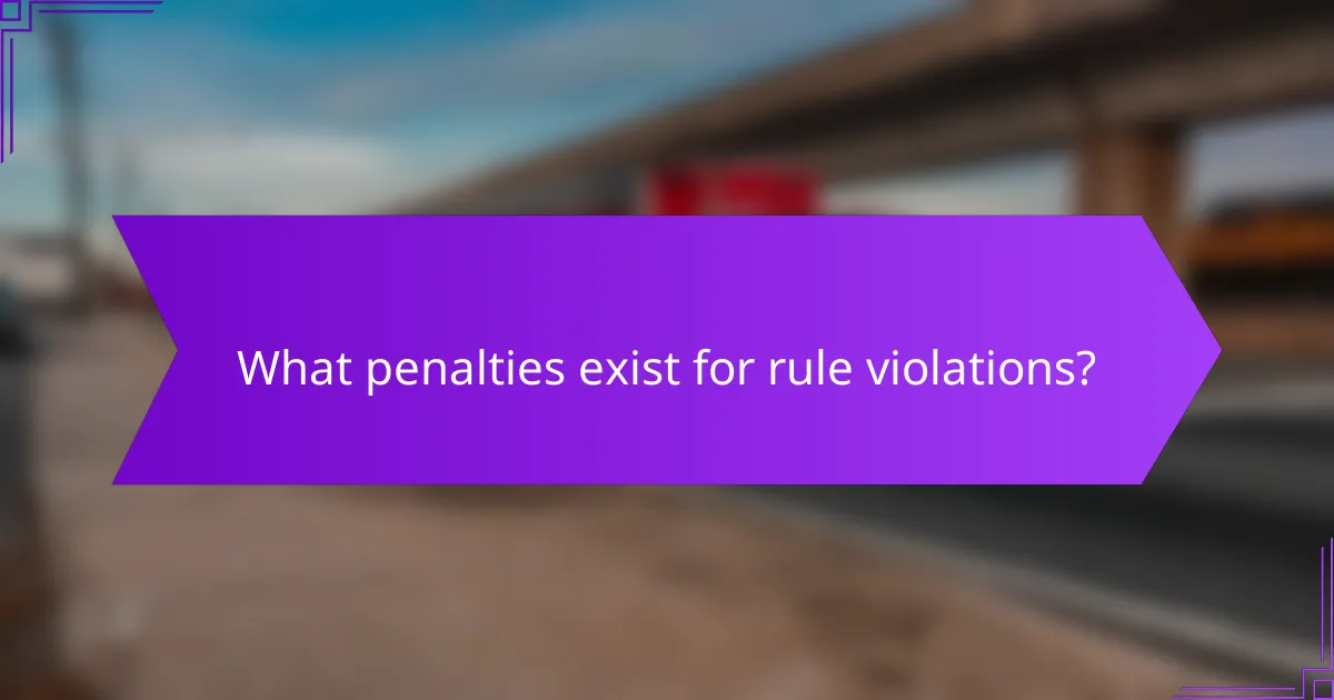 What penalties exist for rule violations?
